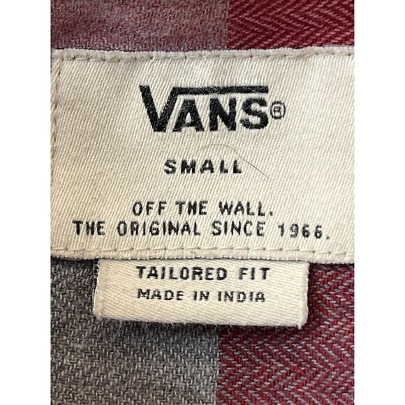 Vans Men's Plaid Long Sleeve Button-Up Shirt, Small - Picture 5 of 7